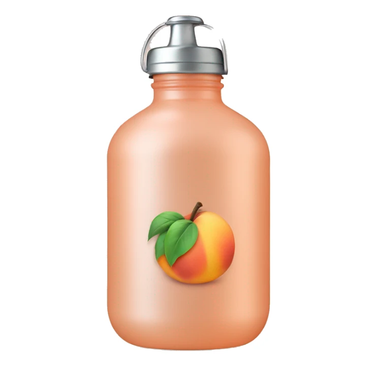 Waterbottle peach with silver screw top lid sticker