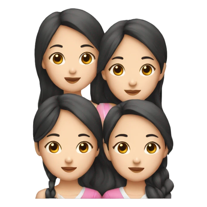three asian girls  sticker