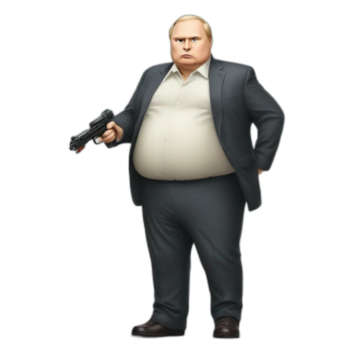 Vladimir Poutine morbidly obese Shooting nobody full body sticker