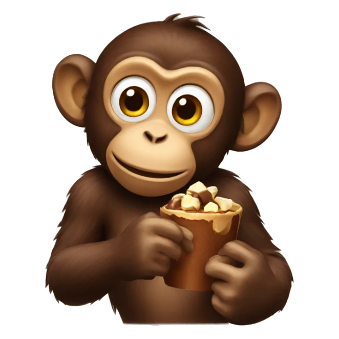 Monkey eating chocolate  sticker