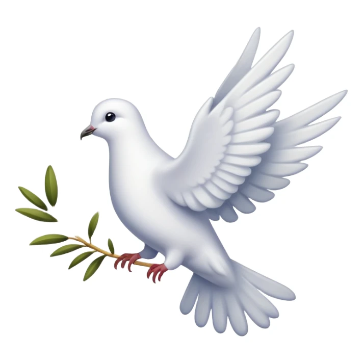 Dove of peace with olive branch and fireworks, May 9 sticker