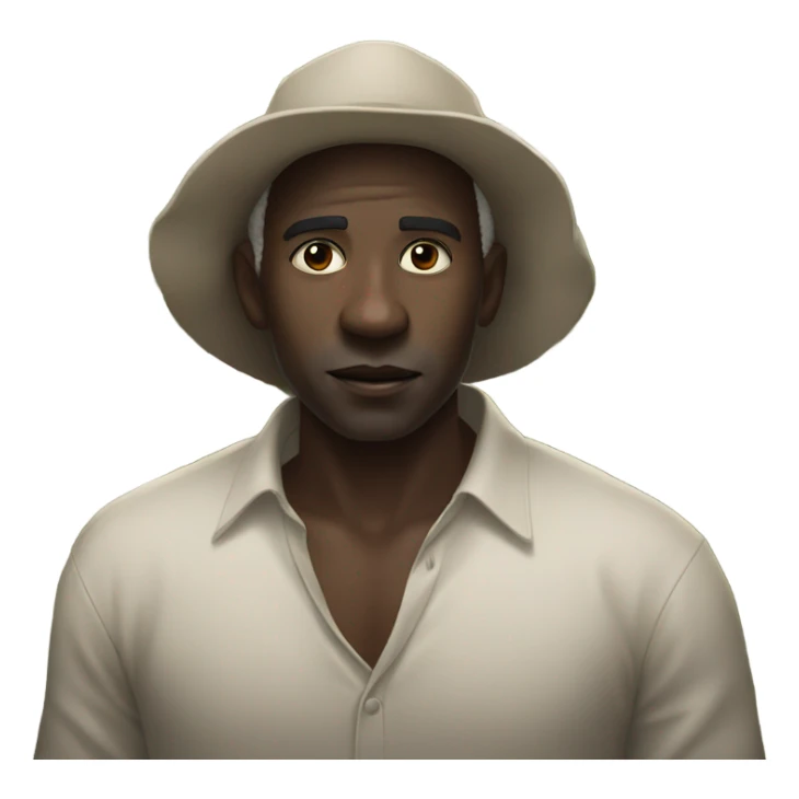 darker man in cotton field sticker