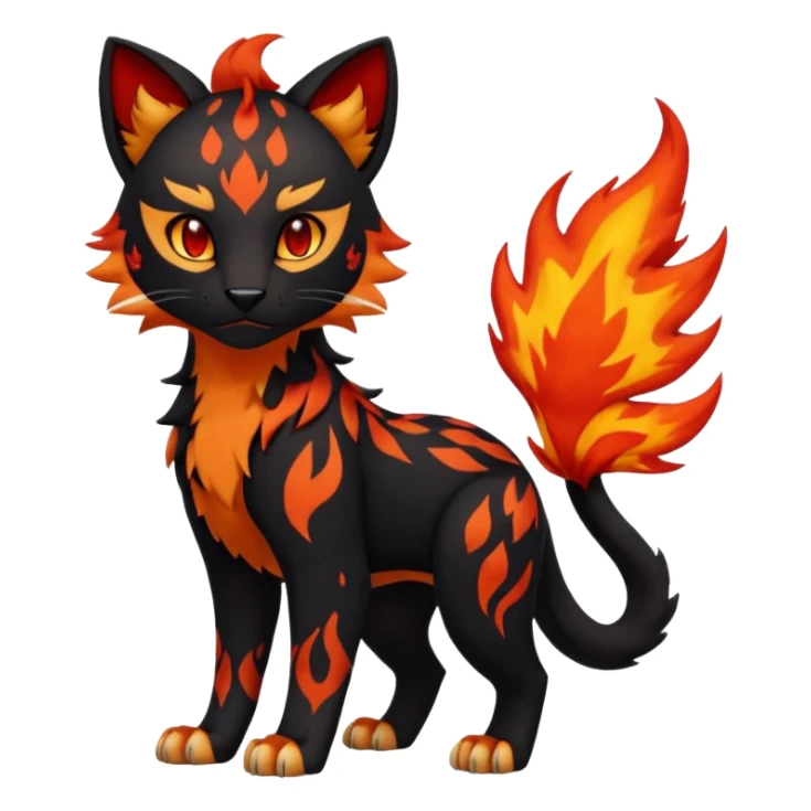 Fiery Hot Handsome Surrealistic Edgy Liepard-Linoone-Litten-Pokémon-fusion-creature (full body) sticker