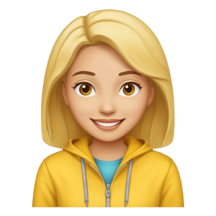 yellow woman assistant smiling sticker