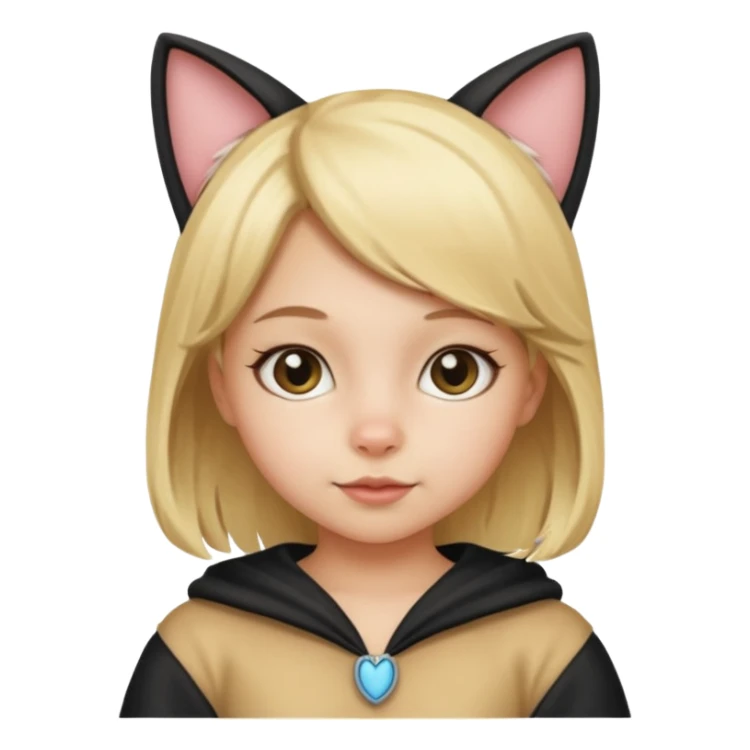 blonde girl kid in cat costume sticker