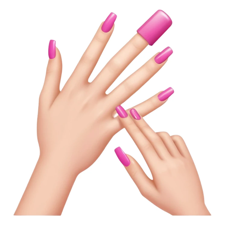 Create an emoji of a hand applying nail polish sticker