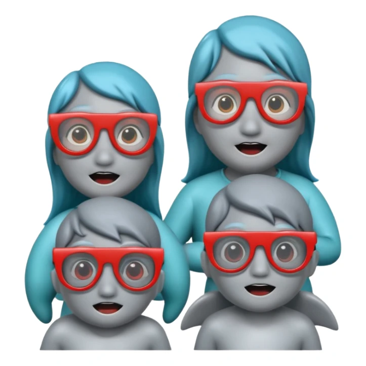 4 dolphins watching a horror film sticker