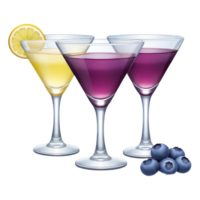 4 shotglasses with blueberry lemon drop in them  sticker