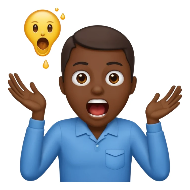 GEEEEKED Black Enzyme Emoji screaming WATERRR while holding an endocrine system emoji sticker