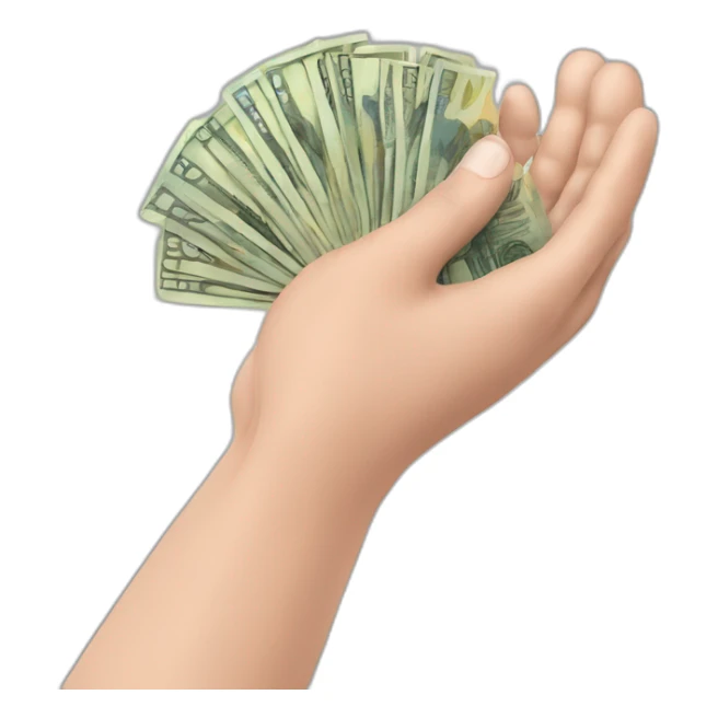 hand hold euros coins sticker