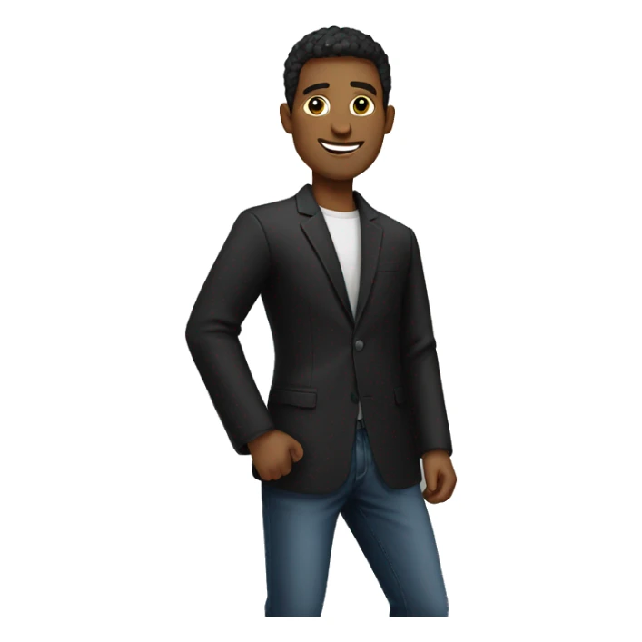 confident male in black jacket sticker