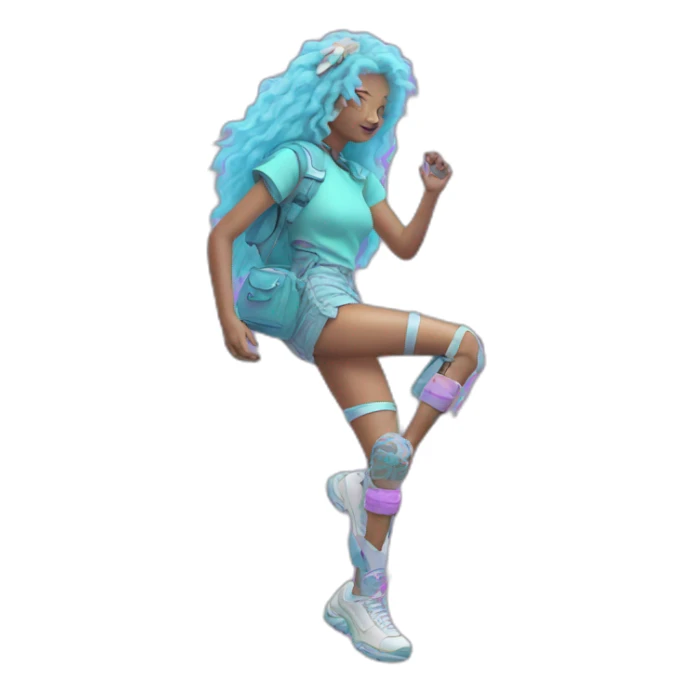 Vaporwave person with prosthetic leg  sticker