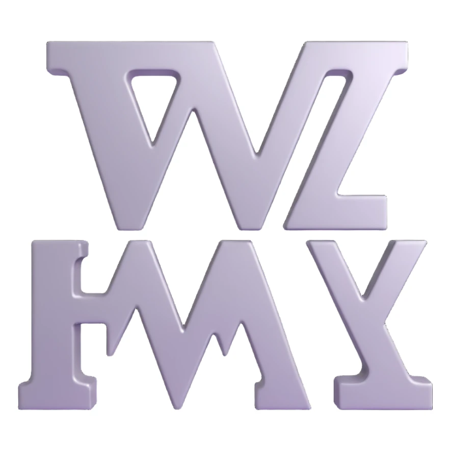 the letters ZDM as metallic finish 3D text emoji sticker