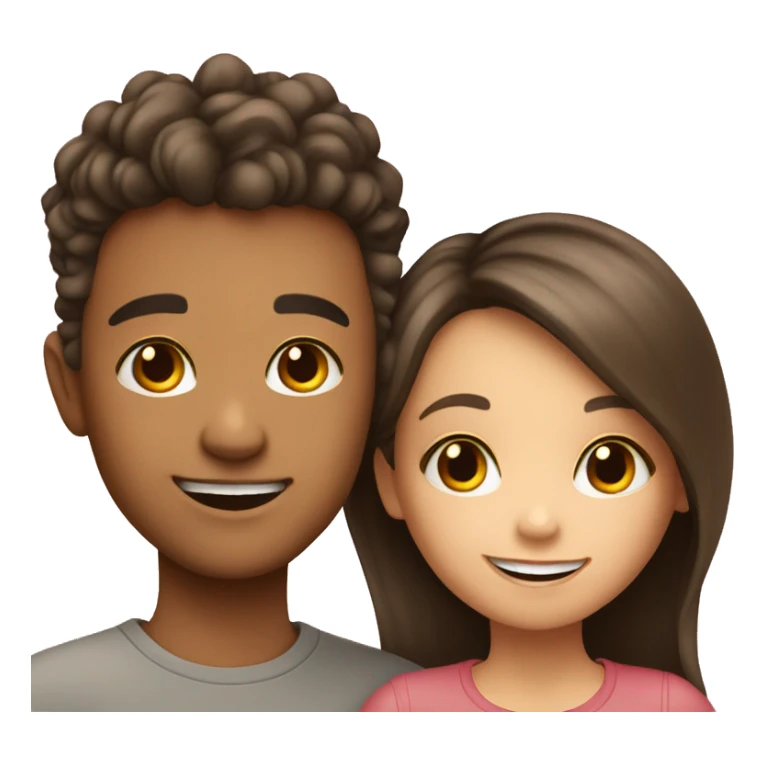 boy and girl smiling together selfie sticker