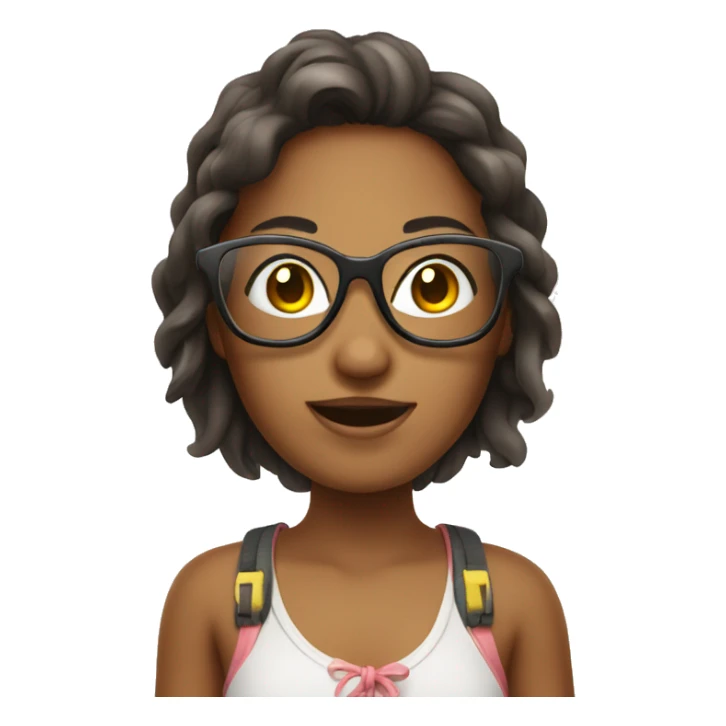 Girl tourist with glasses at the beach sticker