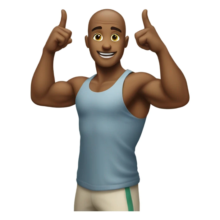 Gym goer holding their pointer finger up in the air sticker