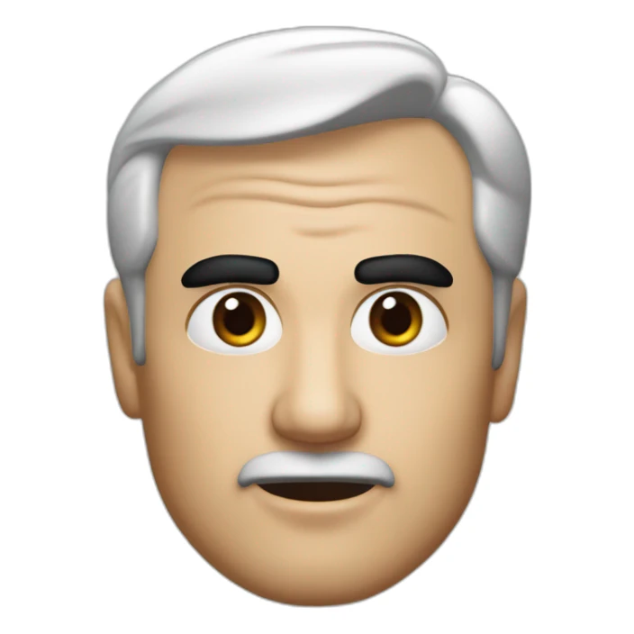 Martin scorsese face with black thick eyebrows but no moustache sticker