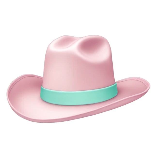 Pastel pink cowboy hat with sea foam coloured band sticker