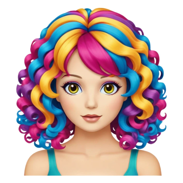 colorful and playful wig sticker