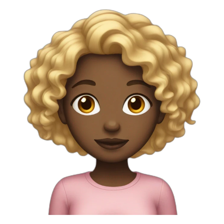 Black girl with blond curly hair sticker