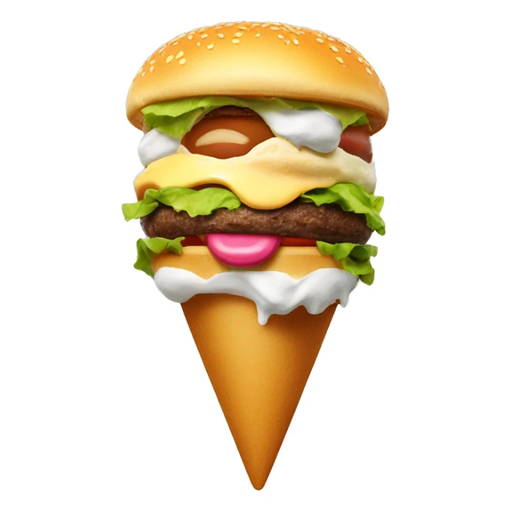Cheese burger licking ice cream sticker