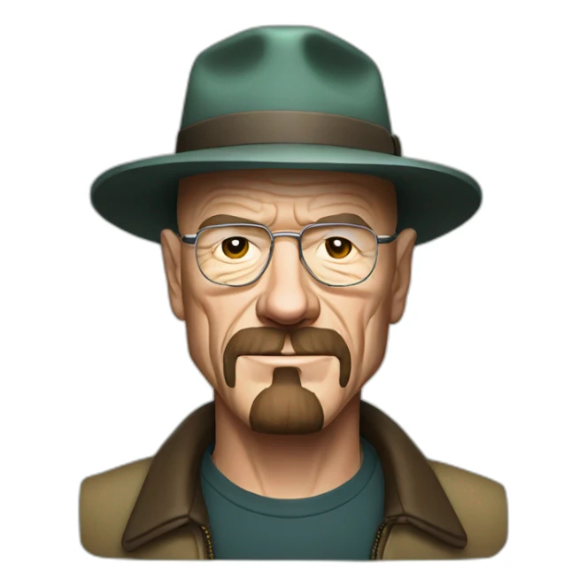walter white with his signature hat sticker