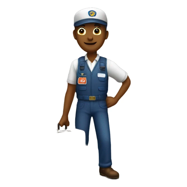 a post man visit the house to pick up the luggages sticker