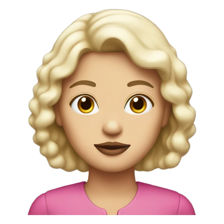 Woman with pink lips holding a tcat sticker