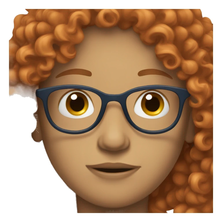 Person, pale, red curly hair, blue eyes, glasses sticker