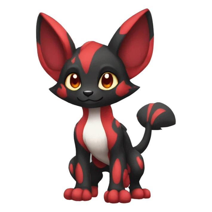 Cute cool black red animal hybrid Fakemon full body sticker