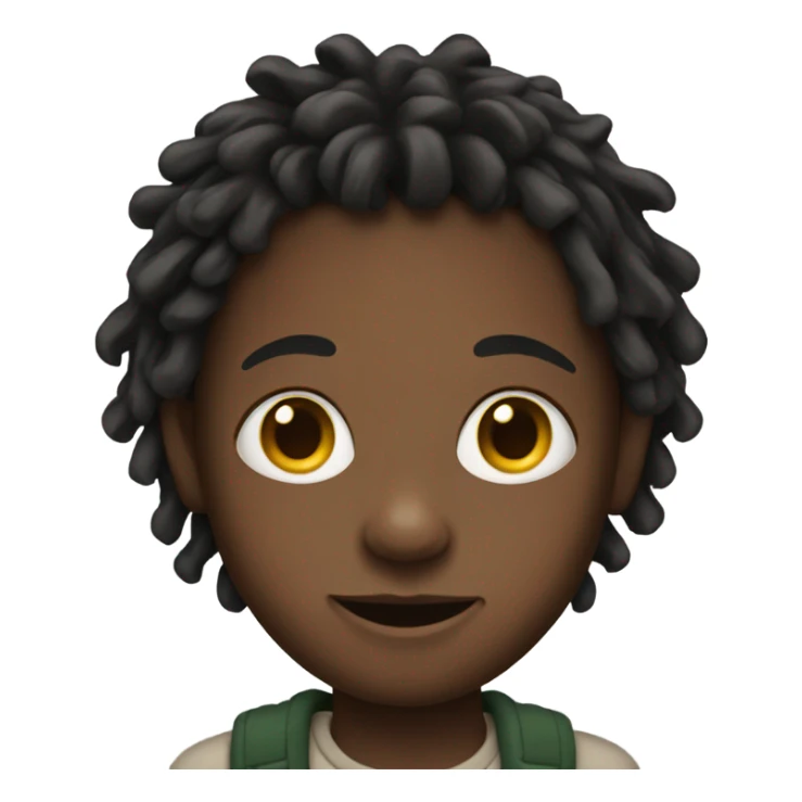 portrait of a boy looking with locs sticker