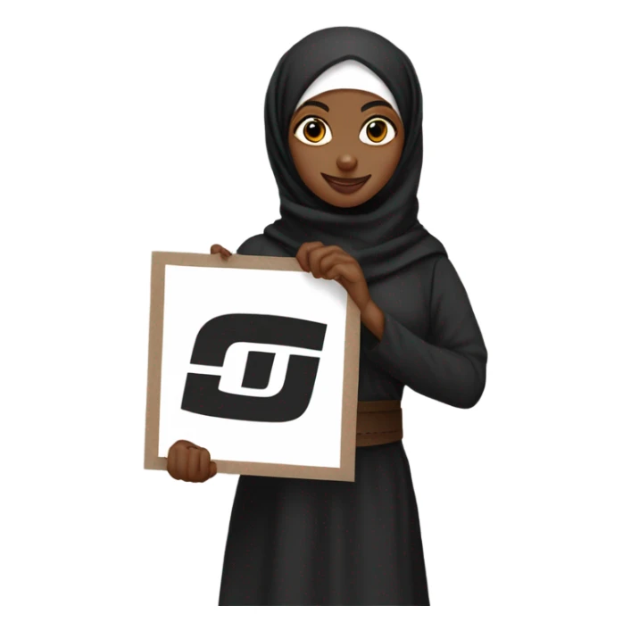 Black hijabs holding sign  “go giants” sign sticker