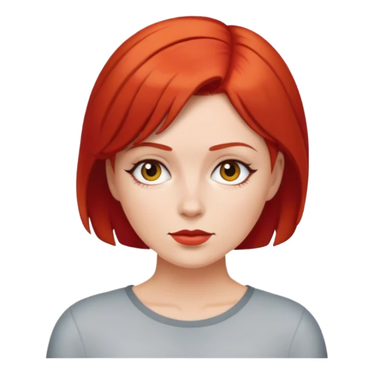 mujer pelirroja con pelo corto y blanca sticker