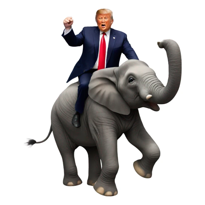 Donald trump riding a animal sticker