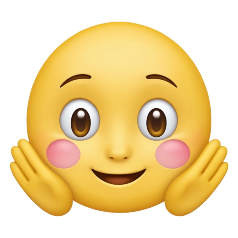 blushing face with nails and feets behind taka original emoji nie morda człowieka tylko ta buźka żółta ☺️ sticker