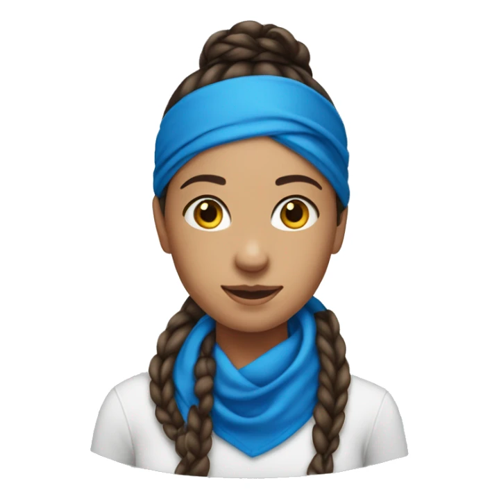 Brunette girl with braids and blue bandana around the neck sticker