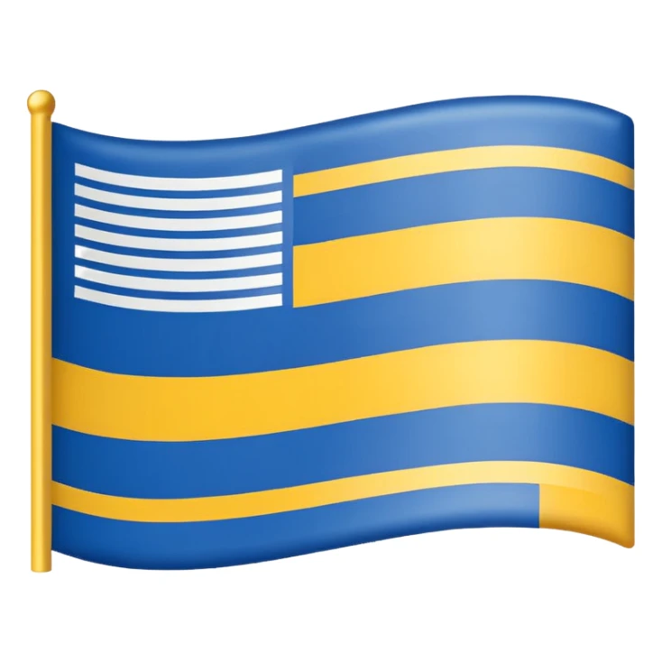Un drapeu avec 3 couleurs a l'horizontal , le bleu en haut le blanc au centre et le jaune en bas  sticker