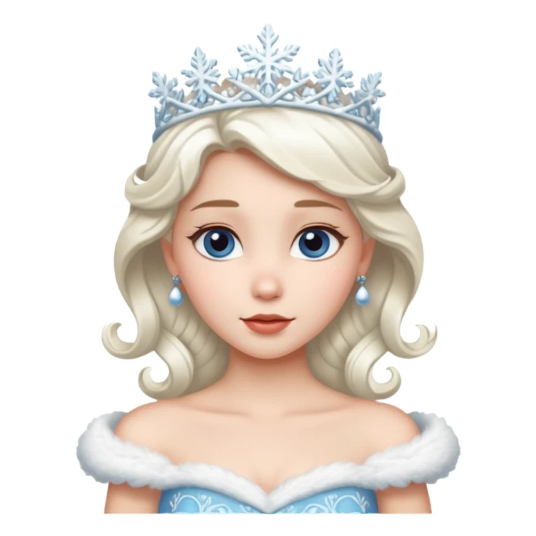 snow princess wearing snow chirsmas clothes looking at the front sticker
