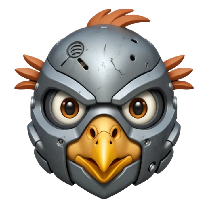 Mecha battle chicken humanoid creature but more human than chicken sticker