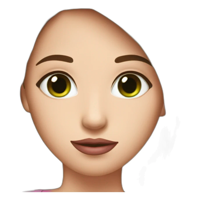 Female with green eyes and brown hair, pink lips sticker
