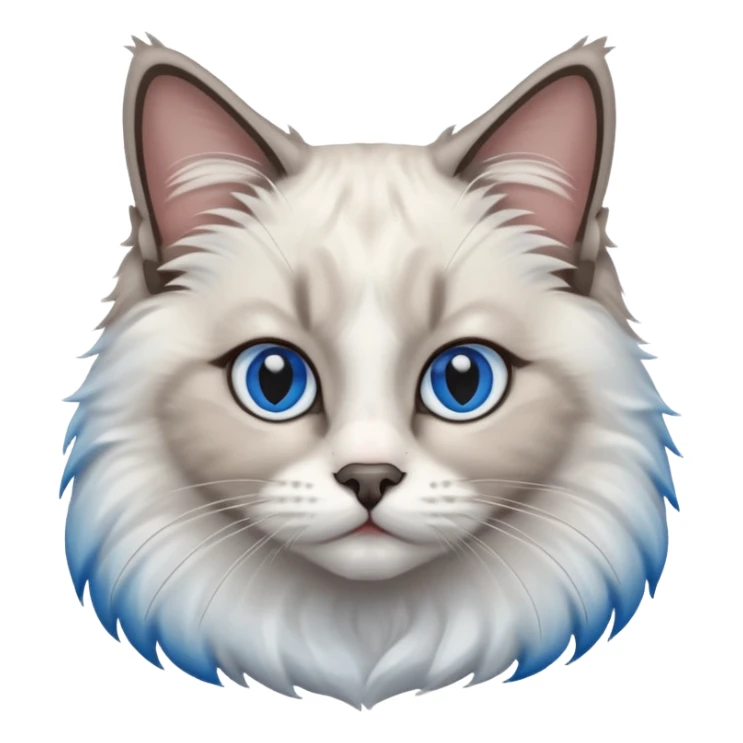 Ragdoll cat, with dark nose area with bright blue eyes sticker