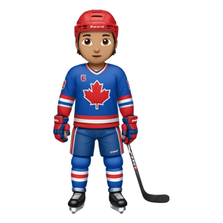 Hockey player in blue and red full body sticker