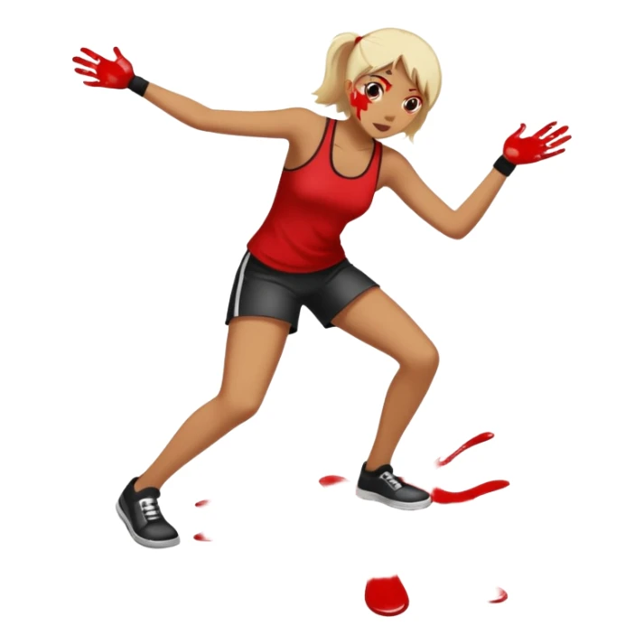 Jackson pollock flicking black white and red paint onto the floor sticker