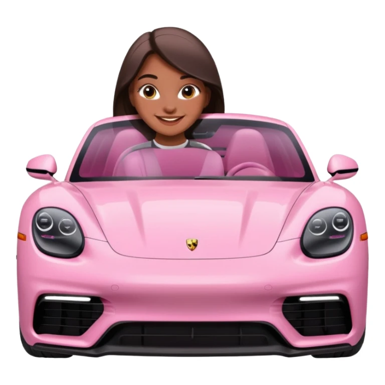 pink Porsche taycan with girl sticker