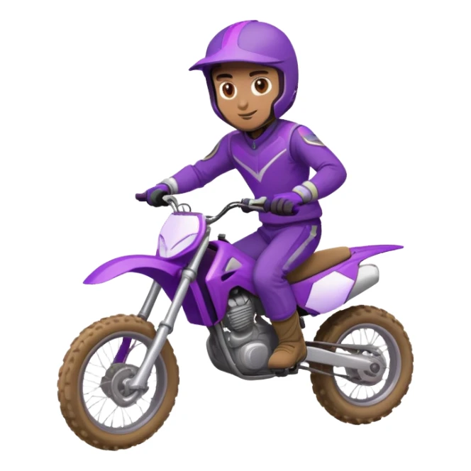 Guy riding dirt bike in purple gear  sticker