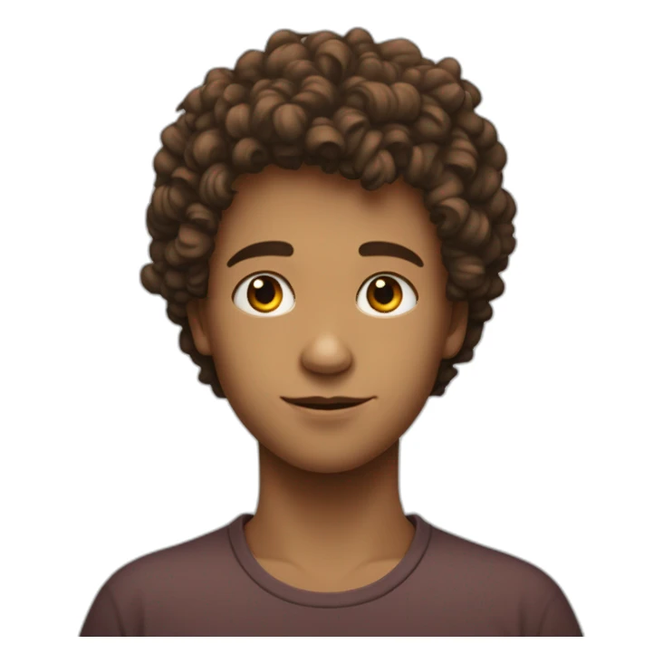 jeune garçon avec une tête carré et un peu de cheveux bouclés  sticker