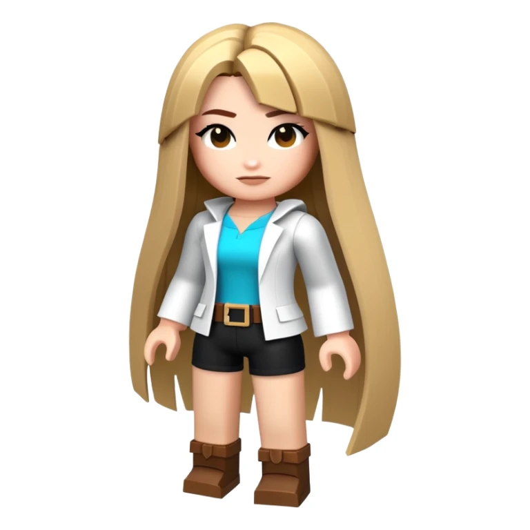 Roblox stylized baddie girl with blocky aesthetic, trendy outfit sticker