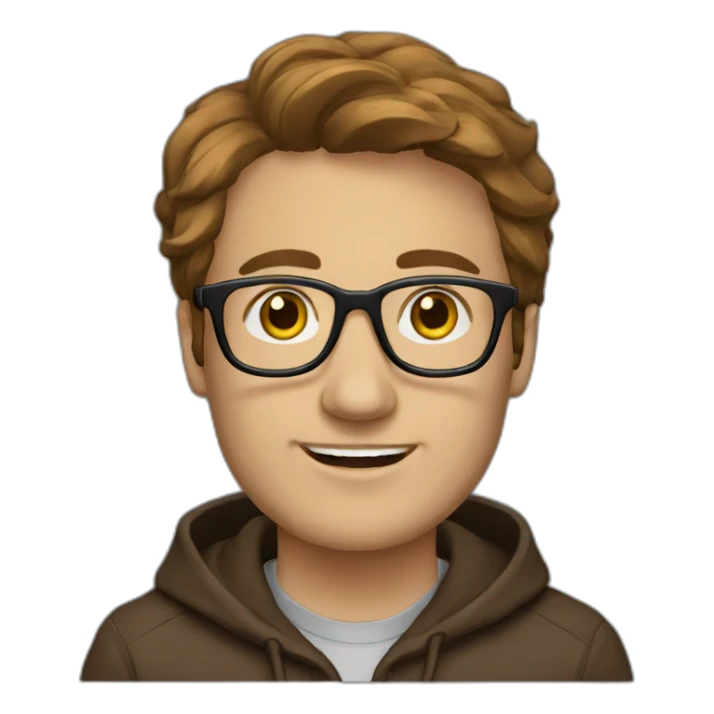 it specialist man glasses brown hair hoodie sticker