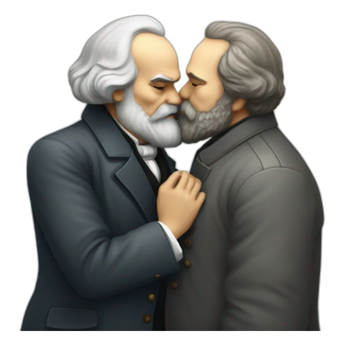 karl marx kissing lenin sticker