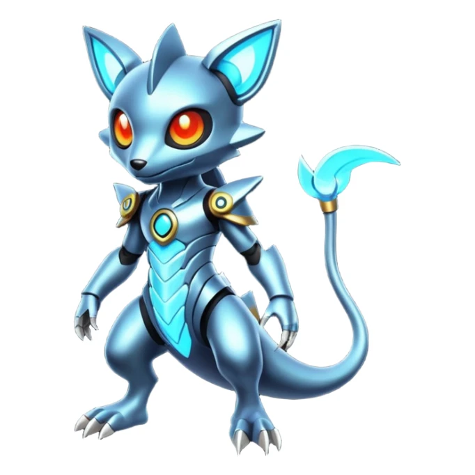 Modern Cyber Lombax-Fakémon-creature, full body sticker